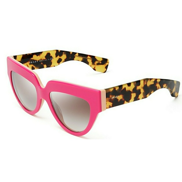 PRADA Two Tone Cat Eye Pink Black Women Sunglasses - Picture 1 of 2